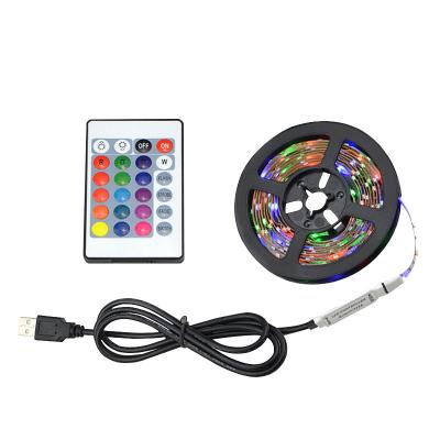 China Flexible Garden LED Strip Light 2835 RGB Light With Mini Suit 5V 24keys Infrared Control LED Strips for sale