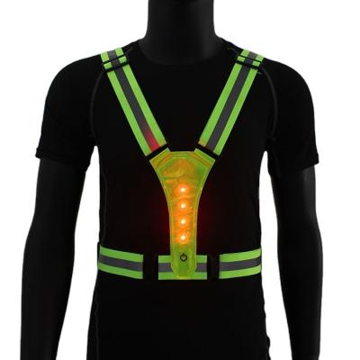 China LED SNAPSHOT LED Safety Vest High Visibility Vest LED Reflective Flashing Vest Night Running Fabric for sale