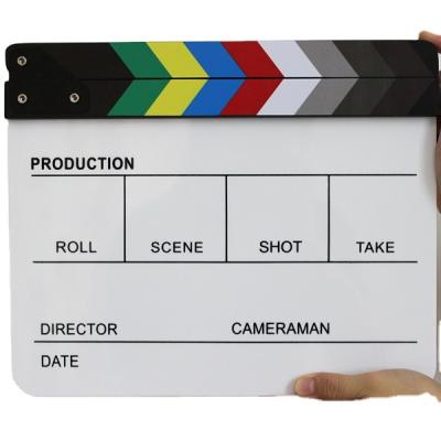 China Traditional Director Video Acrylic Clapboard Clapboard Clapboard Clapboard Stick 30*25cm Stage Record Board Movie Director Board TV for sale