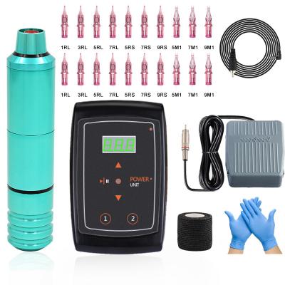 China 2023 Full Set Hot Selling Best Price Tattoo Gun Set Original Manufacturer Professional Tattoo Machine Kit for sale