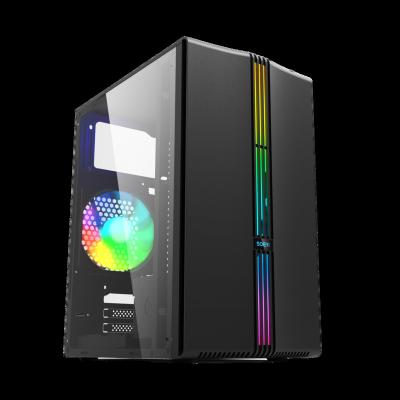 China The Desktop Case With RGB Fan Design Gabinete Gamer Mid Tower MINI ATX Gaming Pc Computer ATX Micro Gaming Case for sale