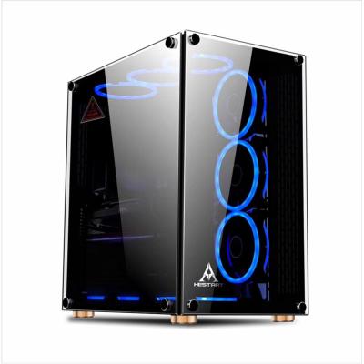 China Full Transparent Tempered Glass ATX Case Computer Gaming Desktop Case For Gamer Home Office Using for sale