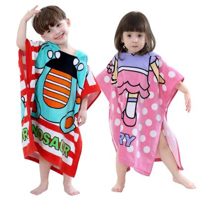 China Ultra Soft QUICK DRY Cotton Kids Hooded Poncho Towel Super Absorbent Hooded Beach Towel Towel For Kids Extra Large 48