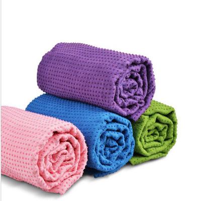 China 2017 Hot Sale Machine Washable Compressed Yoga Towel With PU Dots Non-slip Microfiber Towel for sale