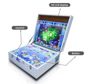 China Portable Kids Mini Fishing Game Metal+Wood Shooting 2 Player Fish Hunting Arcade Machine For Sale for sale