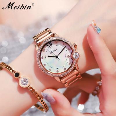 China Meibin 1336 Day/Date Stylish Women's Luxury Watch Waterproof 2019 New Diamond Watches Tide Ladies for sale