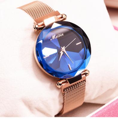 China Lady 1285 Meibin Suction Stone Watch Feminine Net Red Day/Date Waterproof Fashion New Light Up Luxury Simple Watches for sale