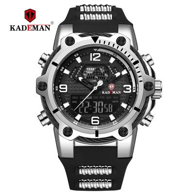 China KADEMAN Auto Date Top Brand Luxury Men Watch Quartz Strap Rubber Sport Military Watches Waterproof Wristwatch Clock Relogio Reloj K9055G for sale