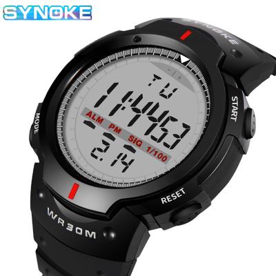 China Date Brand SYNOKE Automatic Sports Wristwatches For Men Outdoor Sports Wristwatches Reloj Stopwatch 30M Waterproof Electronic LED Digital for sale