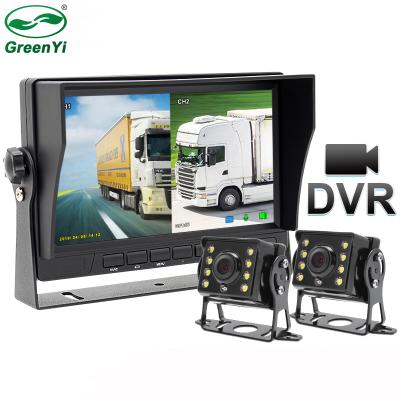 China Anti Vibration GreenYi 7 Inch 1080P Recording Car DVR AHD Car Rear View Camera Truck Vehicle IPS Monitor Sunshade Support SD Card for sale