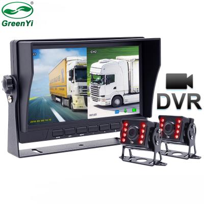 China GreenYi 7 Inch 1080P Anti Vibration Recording Car DVR AHD IR Car Rear View Camera Truck Vehicle IPS Monitor Sunshade Support SD Card for sale