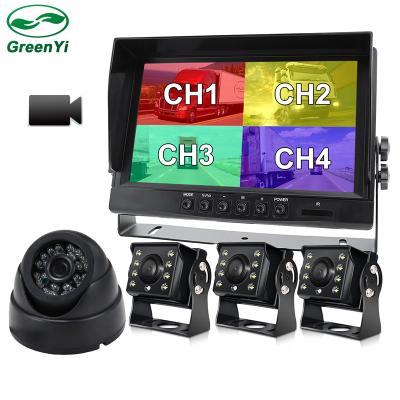 China GreenYi 9 inch AHD 4ch Car Monitor DVR Recorder Vehicle Truck Night Vision Waterproof Rear View Camera Support IPS Screen MP5 for sale