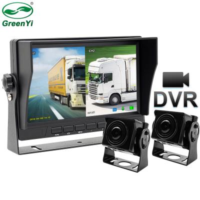 China 1080P HD 1024*600 7 Inch IPS Screen 2CH Truck Bus DVR Recorder AHD Monitor with 2 Channels Front Reverse Backup AHD Recording Camera for sale