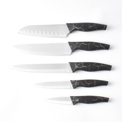 China Viable High Carbon Stainless Steel Kitchen Knives Set Small Sharp High Quality 5Pcs Kitchen Knives Set for sale