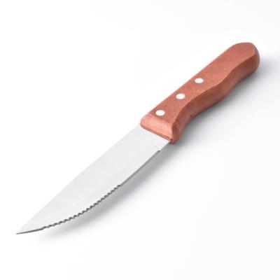 China Cheap Viable Wooden Handle Mirror Blade Fancy Polish Steak Knife Set Knife Steak for sale