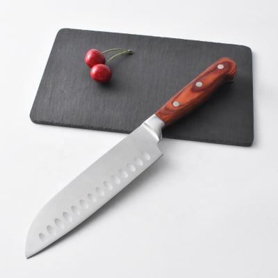 China Professional Japanese Chef Knife Durable High Carbon Stainless Steel Santoku Knife With Pakka Wood Handle for sale