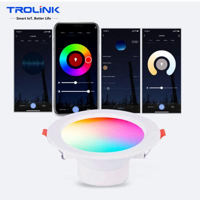 China Modern Round WiFi Smart Amazon Alexa Control 3.5 Inch Panel Ceiling Light RGB Color Changing LED Downlight for sale