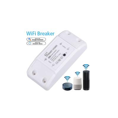 China PC+ABS WiFi Circuit Breaker 10A Tuya Smart Smart Home Remote /Timing Control for sale