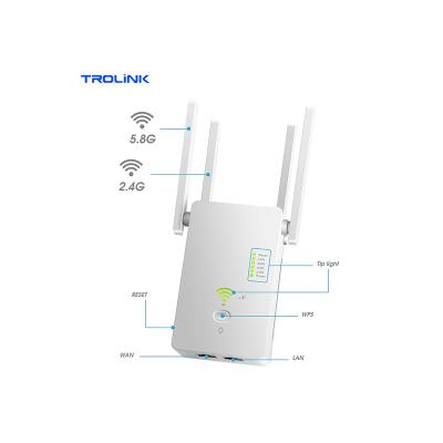 China Outdoor WiFi Signal Extender WiFi Router Long Ringed 1200Mpbs WiFi Repeater 2.4G+5.8G WiFi Repeater Wireless Repeater for sale