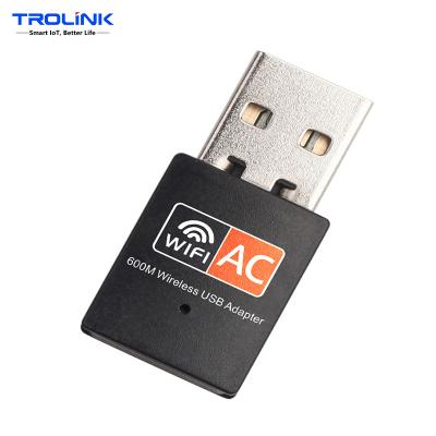 China Portable Dual Band Wireless WiFi Dongle Desktop Adapter 2.4Ghz+5.8Ghz WiFi Dongle Trolink USB WiFi Dongle for sale