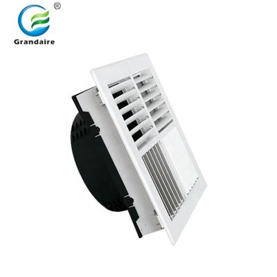 China Modern HVAC ABS Ceiling Square Air Vent Diffuser Plastic Adjustable Air Outlet Rotating Grill with Optional PVC Neck Adapter for sale