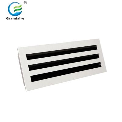 China HVAC Modern Aluminum Directional Ceiling Linear Slot Air Diffuser with Black Blade Fixed Core for Supply Air Duct for sale