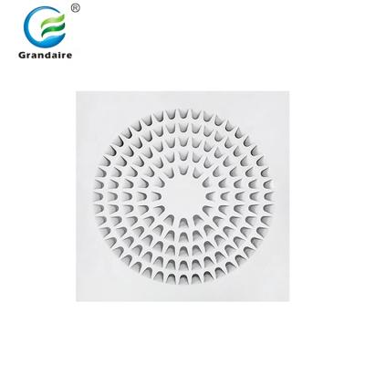 China Fixed Blade Grandaire Ventilation Square Ceiling Swirl Radial Flow Air Diffusers With 22 Fixed Blades In White Color for sale