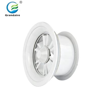 China Modern Ventilation Aluminum Round Adjustable Ceiling Circular Swirl Jet Diffuser For HVAC In Airport Side for sale