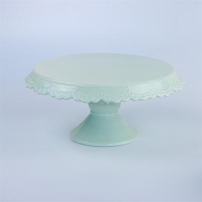 China 12 Inch Color Glazed Ceramic Wedding Decoration Birthday Cake Stand FN14030 for sale