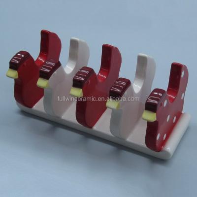 China Sustainable Easter Ceramic Toast Holder And Bread Holder for sale