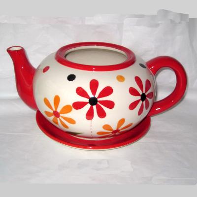 China Modern Wholesale Popular Red Luster Ceramic Teapot Planters for sale