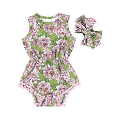 China Cozy Baby Clothes LT-010-WXG Cheap Sleeveless Summer Babies Romper Set Toddler Kids Clothes Wholesale Rompers Outfits for sale