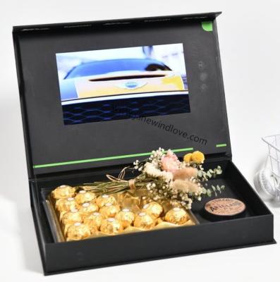 China Recycled Materials LCD Video Mounted Box Video LCD Flower Box Gift Box With LCD Screen for sale