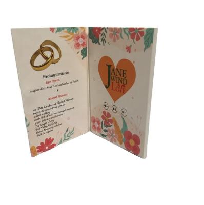 China Europe Printing Custom Wedding Invitation Card with Musical Music Greeting Cards Invitation Custom Audiobook with Recording Voice Song for sale