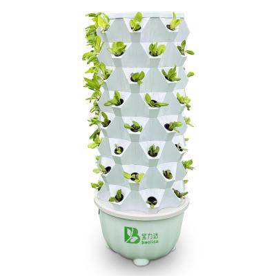 China 65L 6 8 10 12 14 Layer Diy Vertical Pineapple Hydroponic Tower Friendly Material for sale