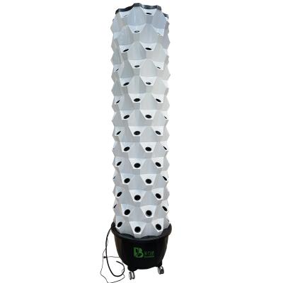 China 65L 14 Layers 112 Plant Holes PP Indoor Hydroponic Tower System With 6 Pieces LED Growing Light zu verkaufen