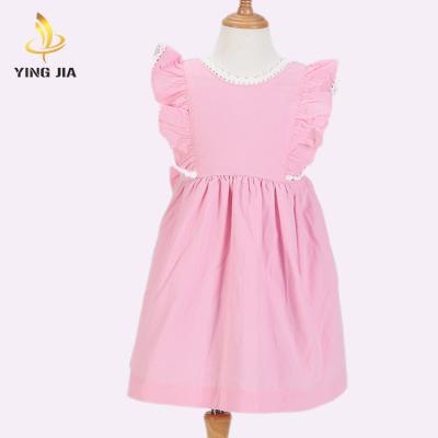 China 2020 Girls Sunbathing Kids Baby Ruffle Casual Dress Cotton Pink Summer Dress Breathable For Girls for sale