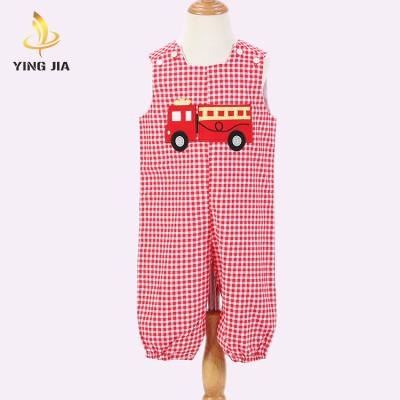 China Newborn Baby Ankle Rompers Cartoon Car Print Baby Rompers Summer O-Neck Sleeveless Baby Rompers for sale