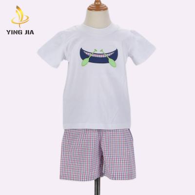 China 2020 summer children's clothing boutique wholesale children's short sleeve baby boys T-shirt short sleeve clothing set for sale