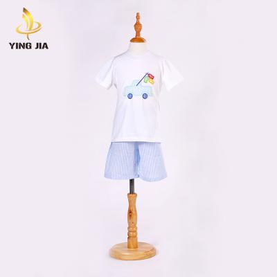 China Wholesale Short Sleeve Summer Baby Boy Kids Clothing Sets Soft Cotton Boys Boutique Outfits Set for sale