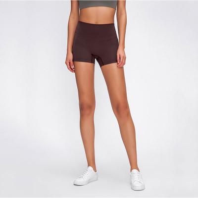 China Breathable Nylon Seamless Women Double Sided Sanding Training Running Hot Pants Pilates Yoga Shorts for sale