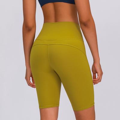 China Breathable Stretch High Fitness Solid Color Yoga Leggings Waist Sports Five Hundred Pants for sale