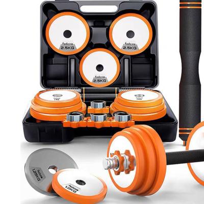 China Home Training Pure Steel Adjustable Muscle Dismantling Weight Household Fitness Dumbbell Men's Fitness Barbell Electroplating Set for sale