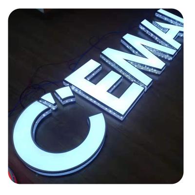 China Custom Buildings Logo Outdoor Halo Lamp Letter Headlight LED Light Letter Wedding Merchant Advertising Logo for sale