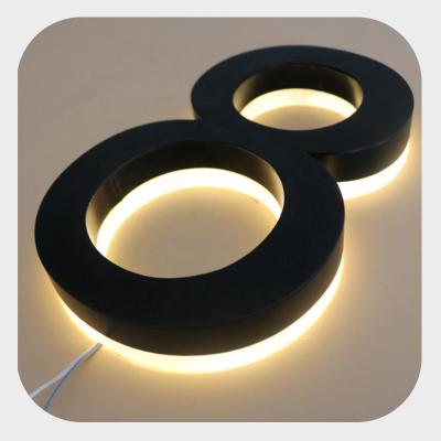 China MCPJ01 Hot Sale Modern Led Office Hotel Letter Lights Customs Lead Stainless Steel Large Led House Number Letters for sale