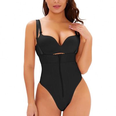 China Antibacterial Plus Size DoubleDuDu Shapewear Crotch Jumpsuit Zipper Open Hooks Relieve Anti-Edge Ladies Slimming Body Shaper for sale