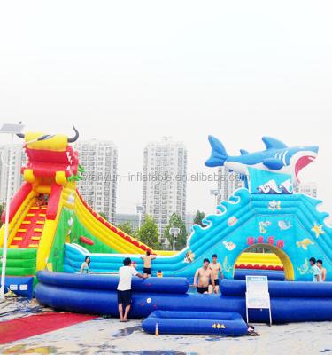 중국 Inflatable water park outdoor portable adult water park equipment dragon Inflatable water park for sale 판매용