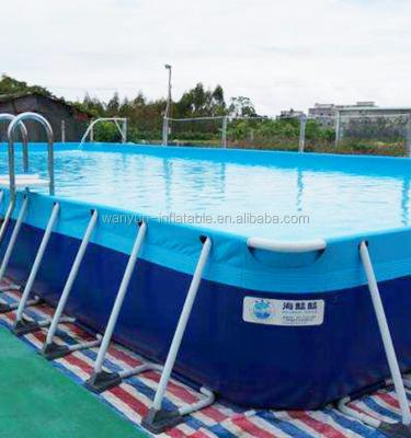 China Outdoor PVC Large Inflatable Metal Frame Swimming Pool Slide for Sale for sale