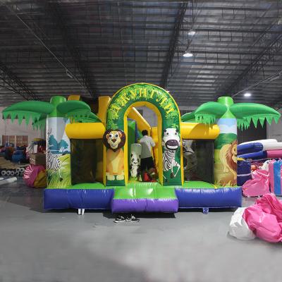 China Outdoor inflatable bouncer castle of African steppe model inflatable bouncer jumping castle giant inflatable bouncer combo for sale