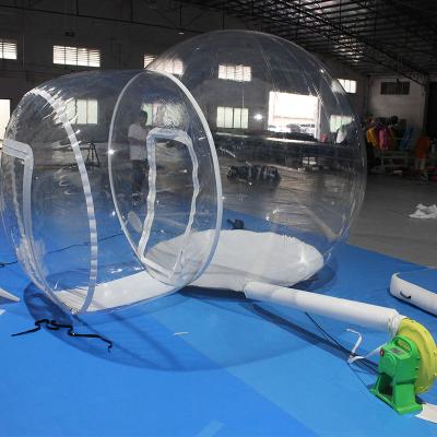 China Hot Selling Cheap Outdoor Bubble Tent Inflatable Transparent Bubble Tent House Dome With 2 Tunnels For Sale for sale